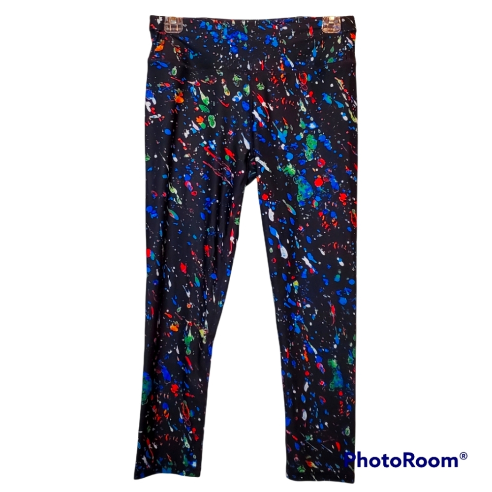 Fabletics Gia Printed Black Spectra Splash PowerLite Capri Size Small